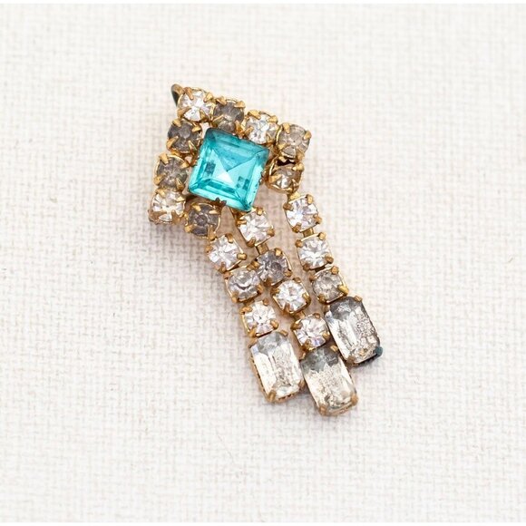 Vintage Art Deco Diamond Dangling Brooch - A11 - Picture 1 of 2
